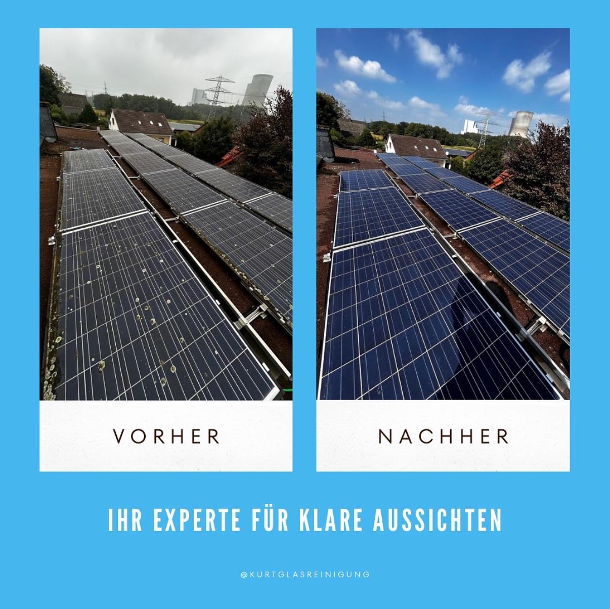 PV-Reinigung Projekt Ahlen – vor und nach der Reinigung
